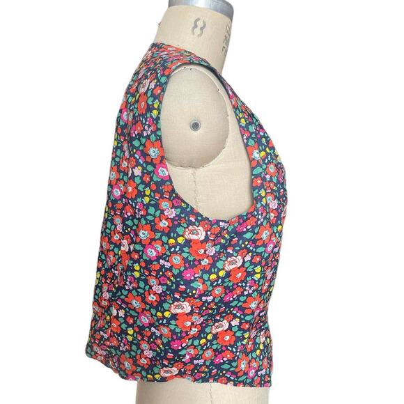 NWT Saint Geraldine Cotton Floral Button Front Vest Size XLarge XL - Picture 2 of 5
